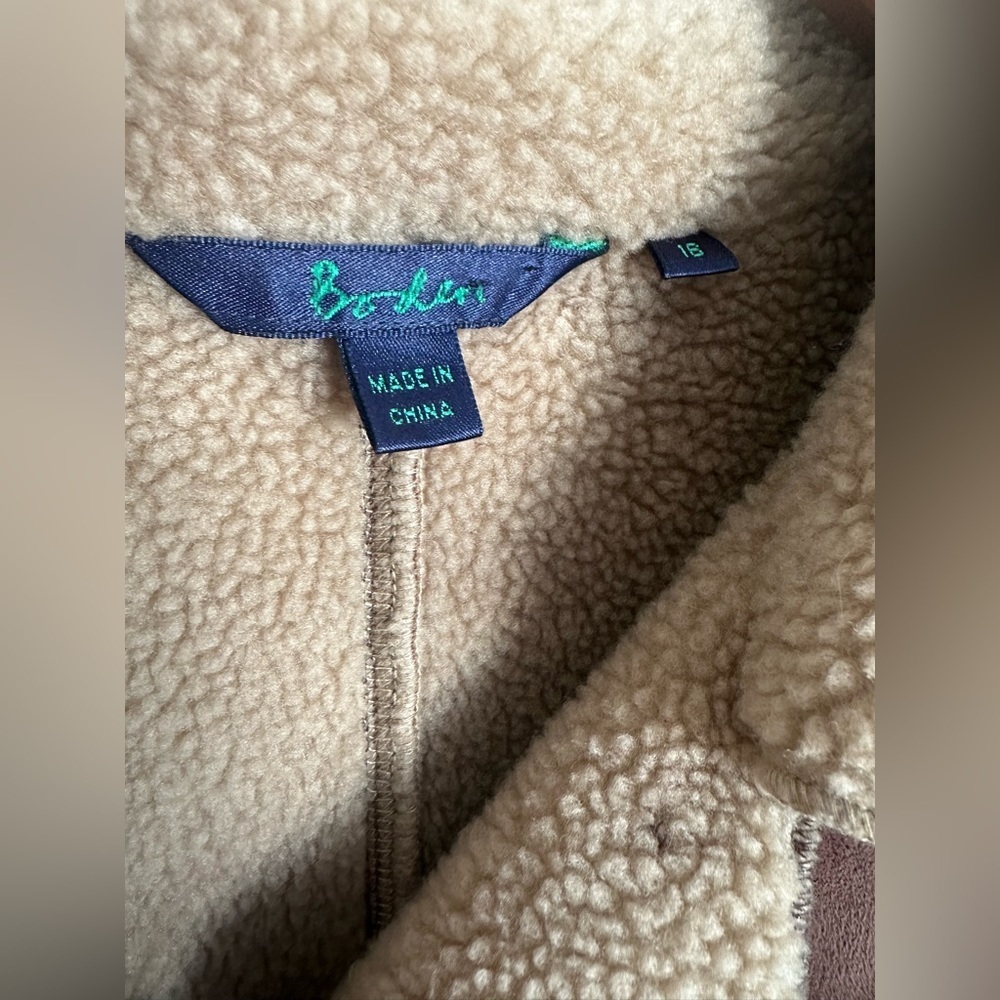 Boden Faux Suede Sherpa Lined Jack Coat UK Size 16 / US Size 12 - Picture 7 of 8